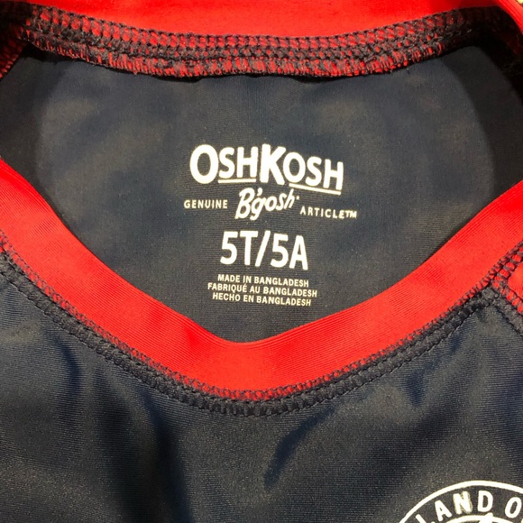 Boys Oshkosh Bathing Suit Swim Shorts & Matching Rash Guard Top In Size 4T & 5T - Picture 5 of 10